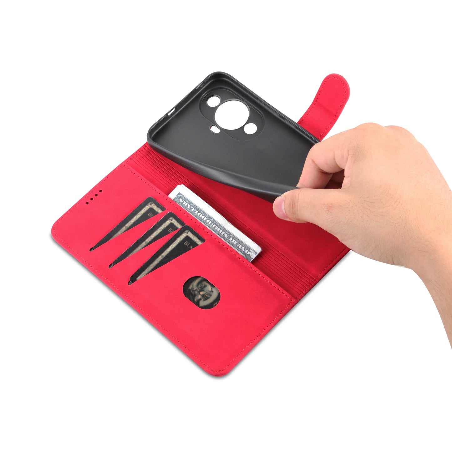 Uniqkart for Huawei nova 11 Ultra / nova 11 Pro Anti-Dust PU Leather Phone Cover Stand Wallet Case - Red