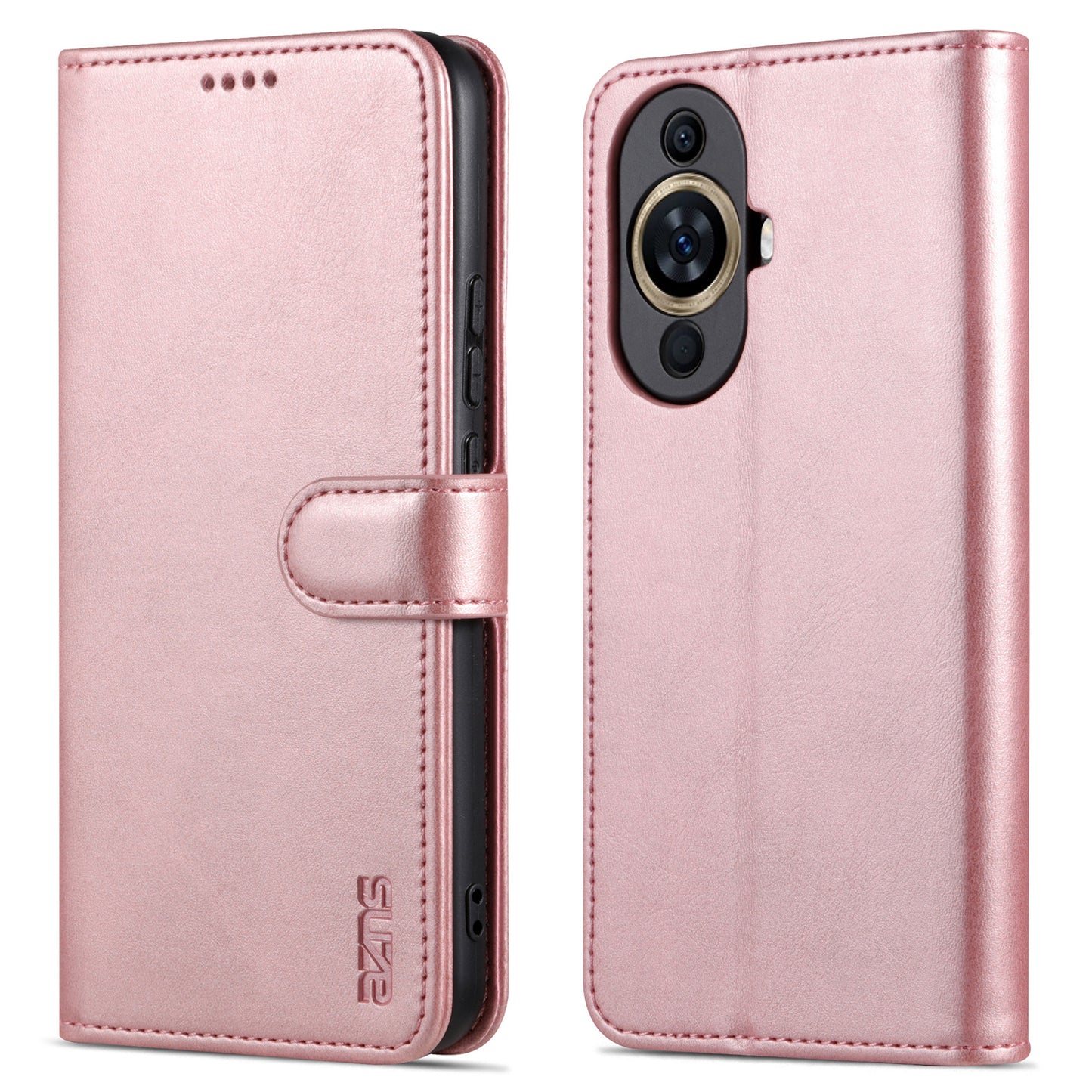 Uniqkart for Huawei nova 11 Ultra / nova 11 Pro Anti-Dust PU Leather Phone Cover Stand Wallet Case - Rose Gold