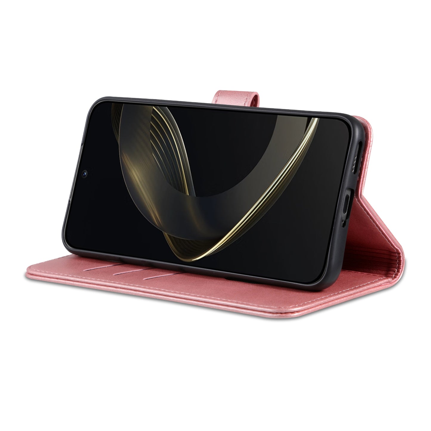 Uniqkart for Huawei nova 11 Ultra / nova 11 Pro Anti-Dust PU Leather Phone Cover Stand Wallet Case - Rose Gold