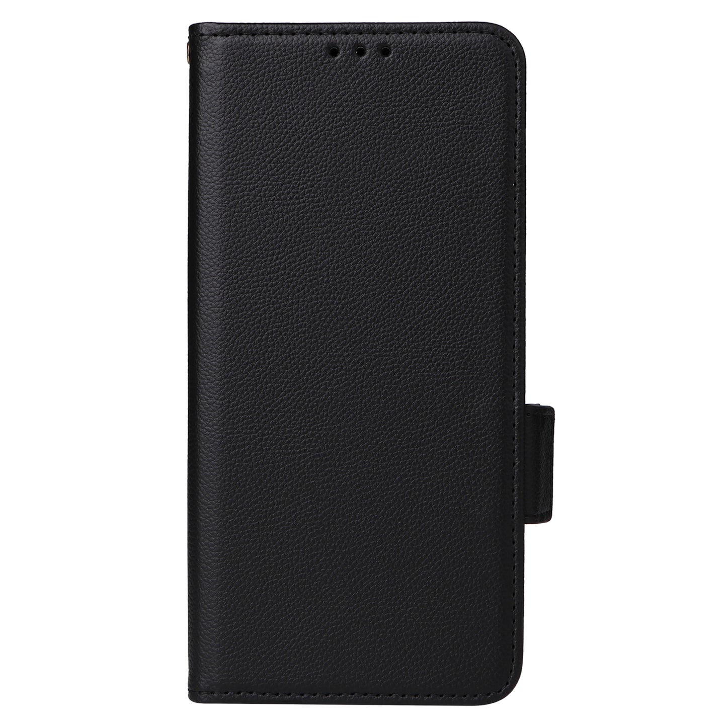 Wallet Stand Phone Case for Nokia XR21 Litchi Texture PU Leather Shockproof Cover - Black