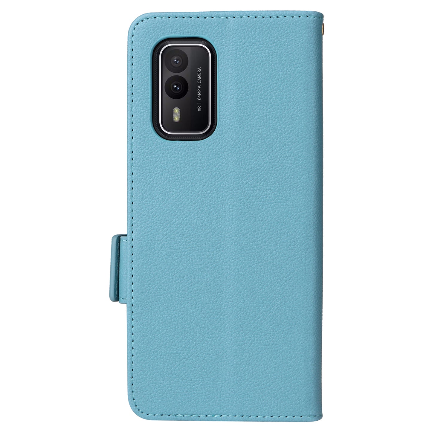Wallet Stand Phone Case for Nokia XR21 Litchi Texture PU Leather Shockproof Cover - Baby Blue