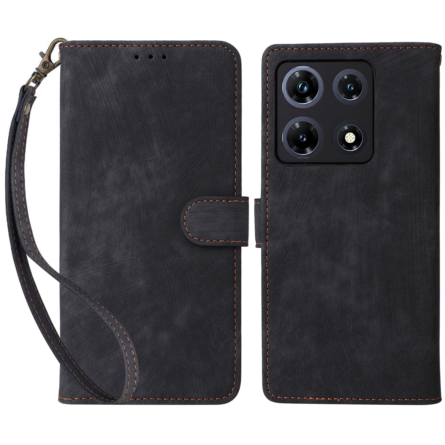 RFID Blocking Phone Cover for Infinix Note 30 Pro 4G X678B Wallet Stand Shell Leather Case - Black