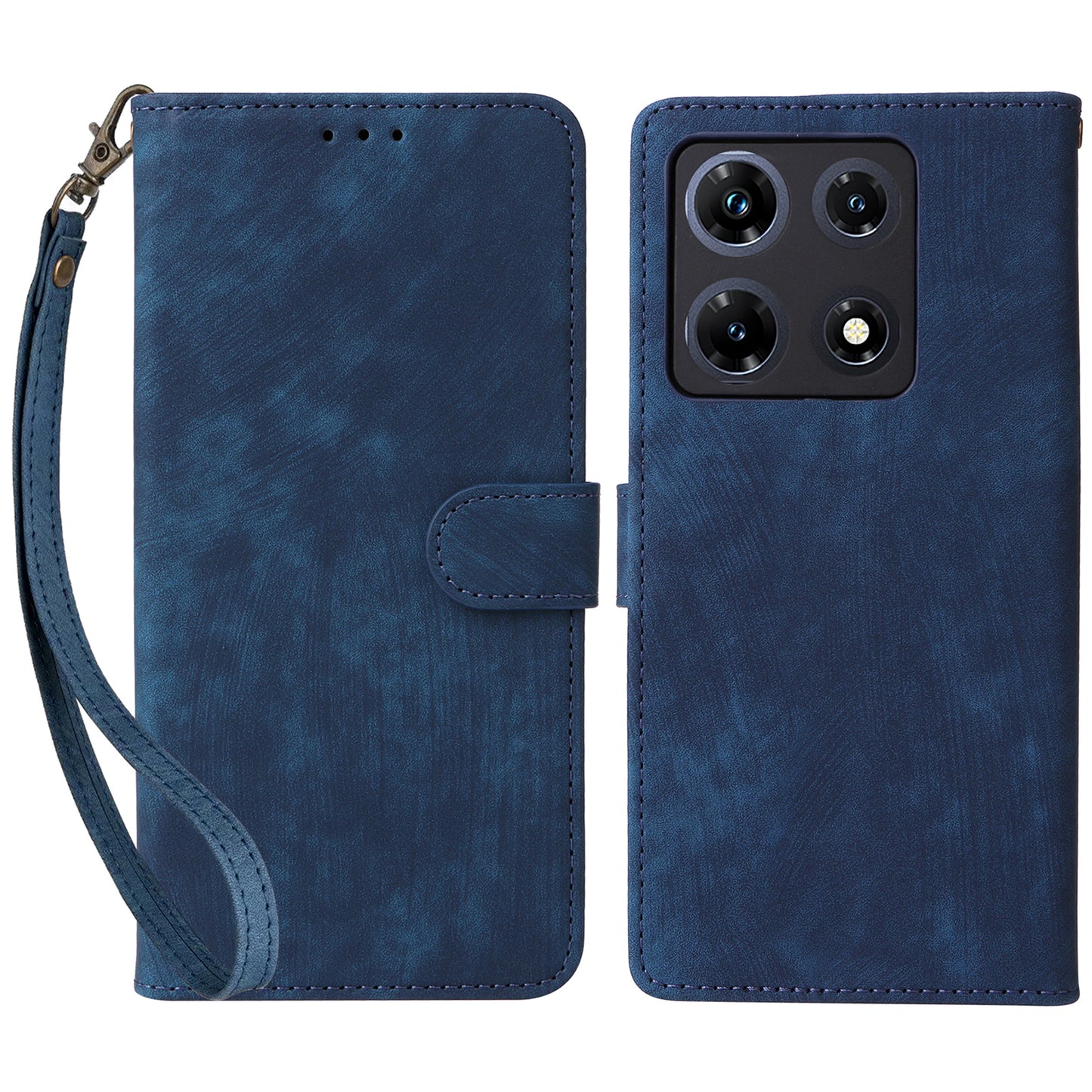 RFID Blocking Phone Cover for Infinix Note 30 Pro 4G X678B Wallet Stand Shell Leather Case - Blue