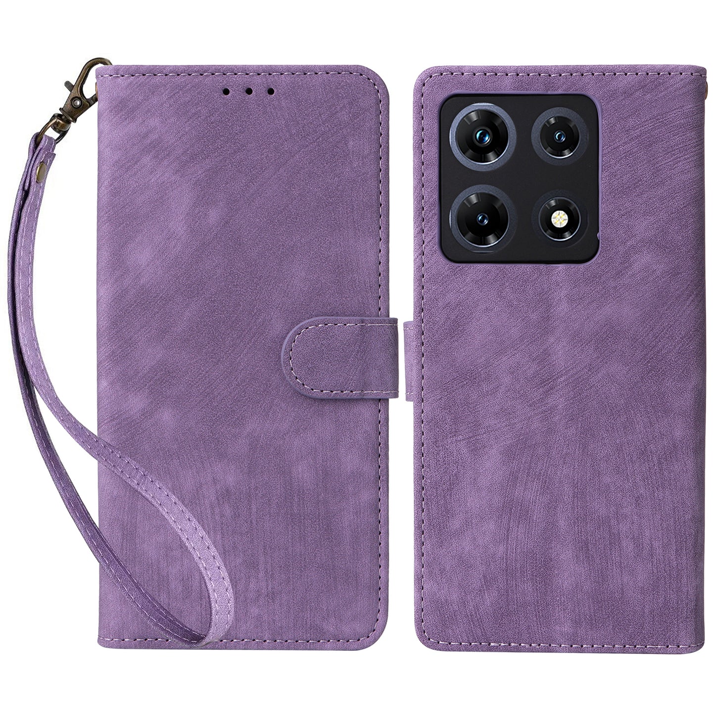 RFID Blocking Phone Cover for Infinix Note 30 Pro 4G X678B Wallet Stand Shell Leather Case - Purple