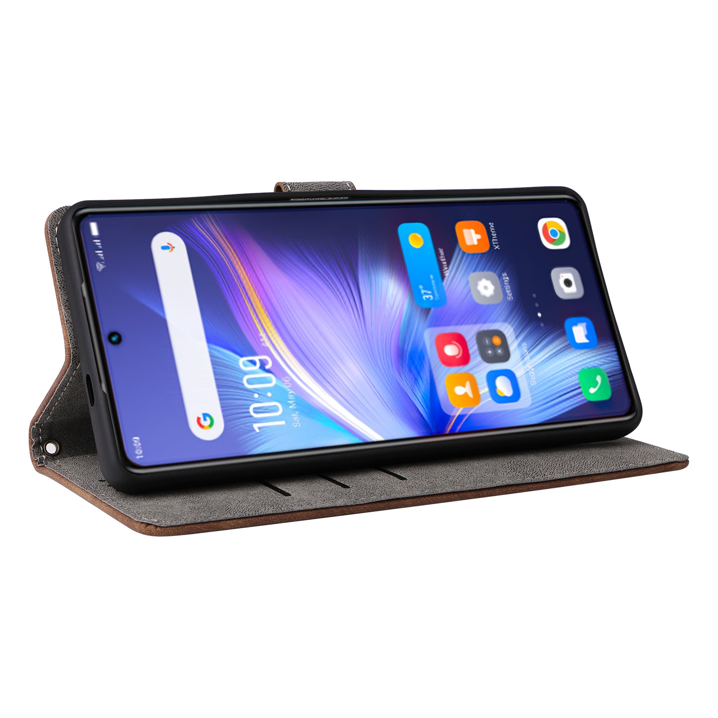 RFID Blocking Phone Cover for Infinix Note 30 Pro 4G X678B Wallet Stand Shell Leather Case - Brown