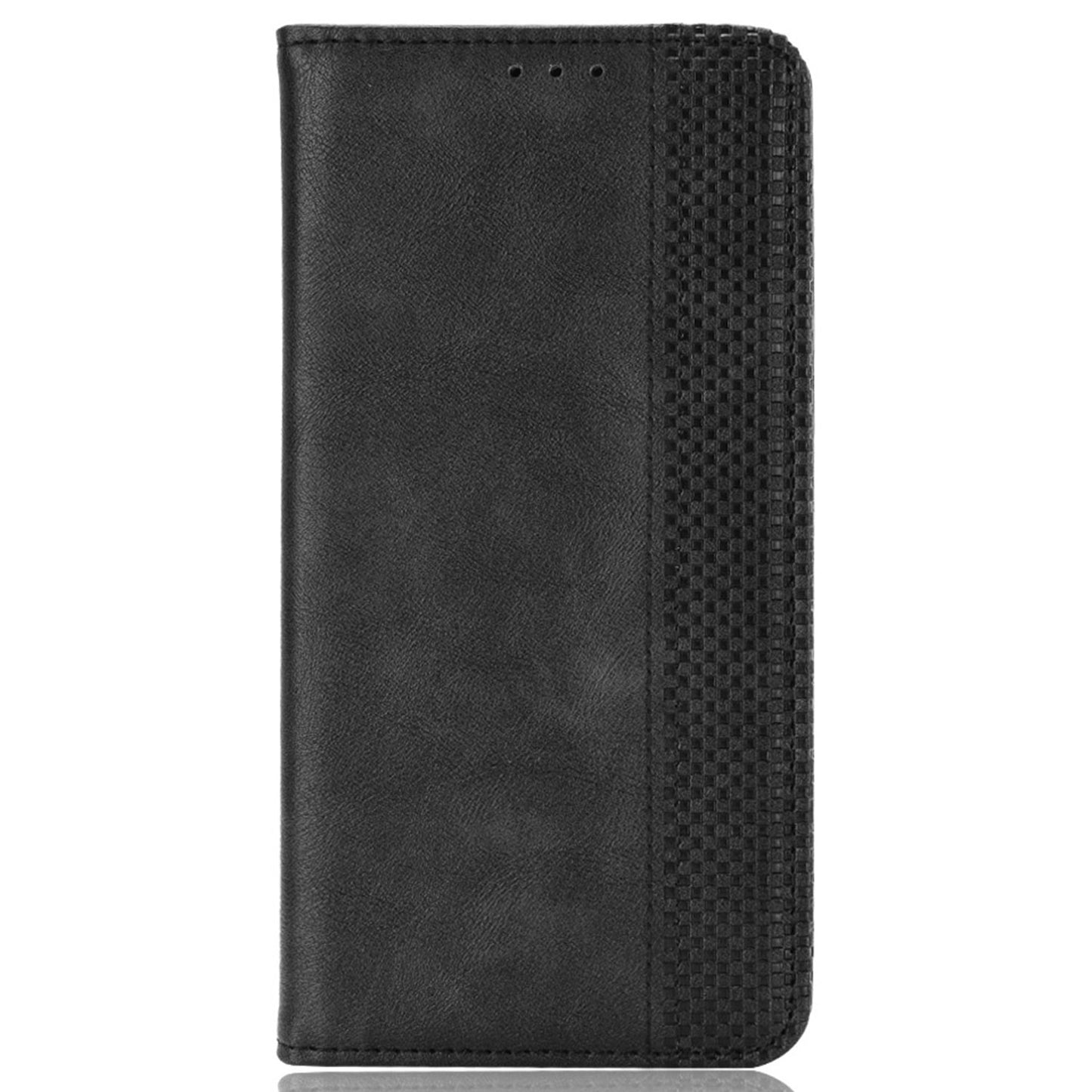 Retro Phone Case for Ulefone Note 16 Pro , PU Leather + TPU Phone Cover with Stand Wallet - Black