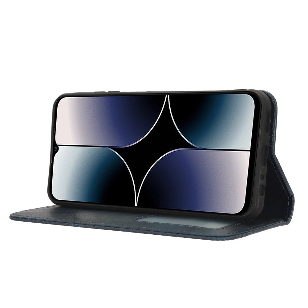 Retro Phone Case for Ulefone Note 16 Pro , PU Leather + TPU Phone Cover with Stand Wallet - Blue