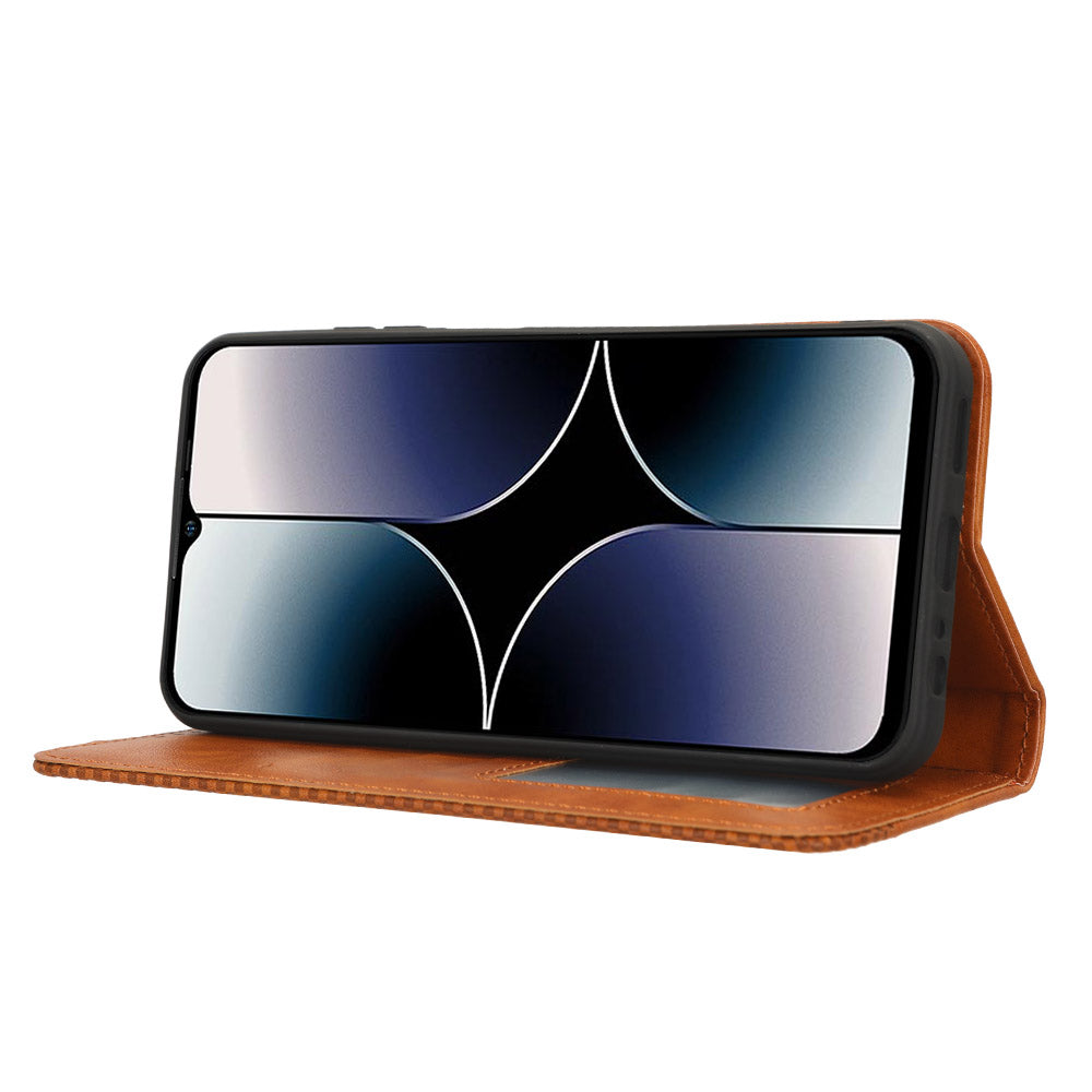 Retro Phone Case for Ulefone Note 16 Pro , PU Leather + TPU Phone Cover with Stand Wallet - Brown