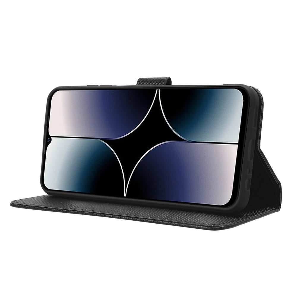 Uniqkart for Ulefone Note 16 Pro PU Leather Wallet Phone Case Stand Cover Diamond Texture Shell - Black