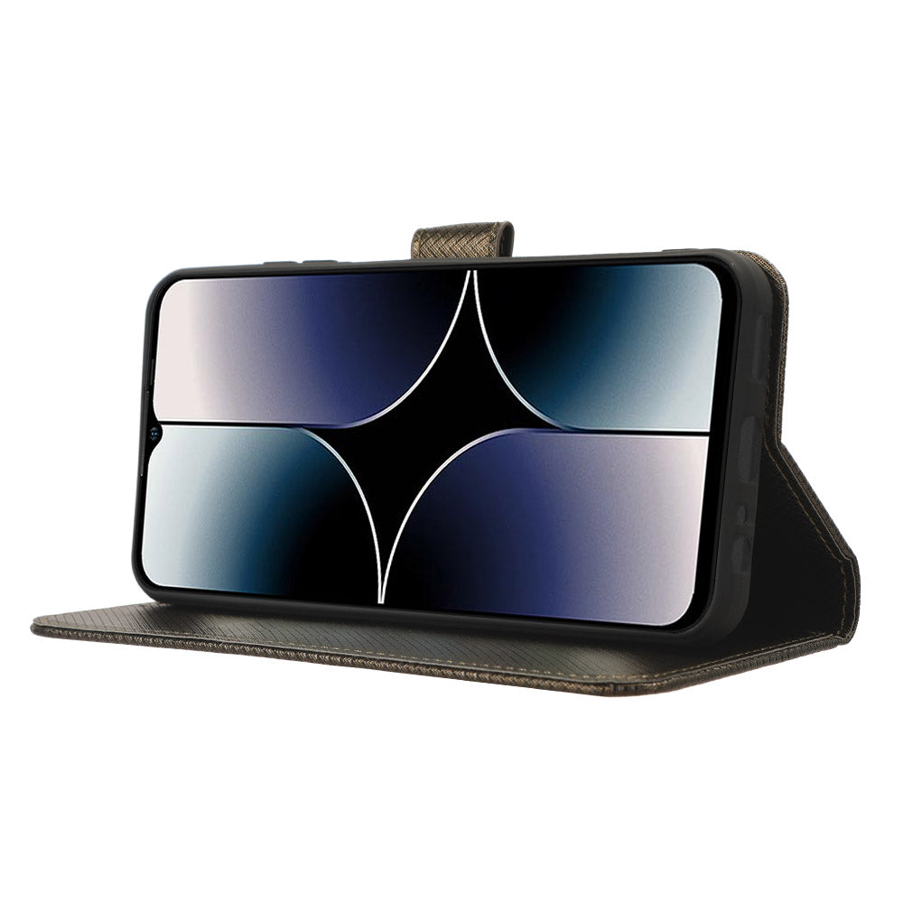 Uniqkart for Ulefone Note 16 Pro PU Leather Wallet Phone Case Stand Cover Diamond Texture Shell - Brown