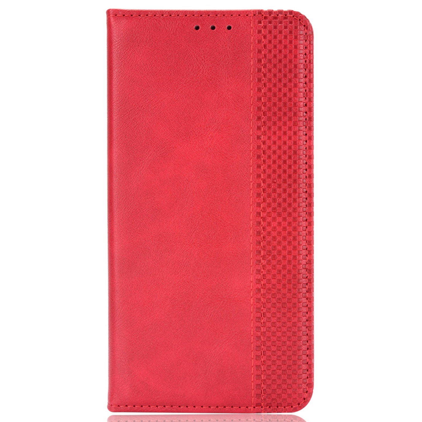 Uniqkart for Blackview Oscal C30 / Oscal C30 Pro Retro PU Leather Wallet Case Stand Phone Protective Cover - Red