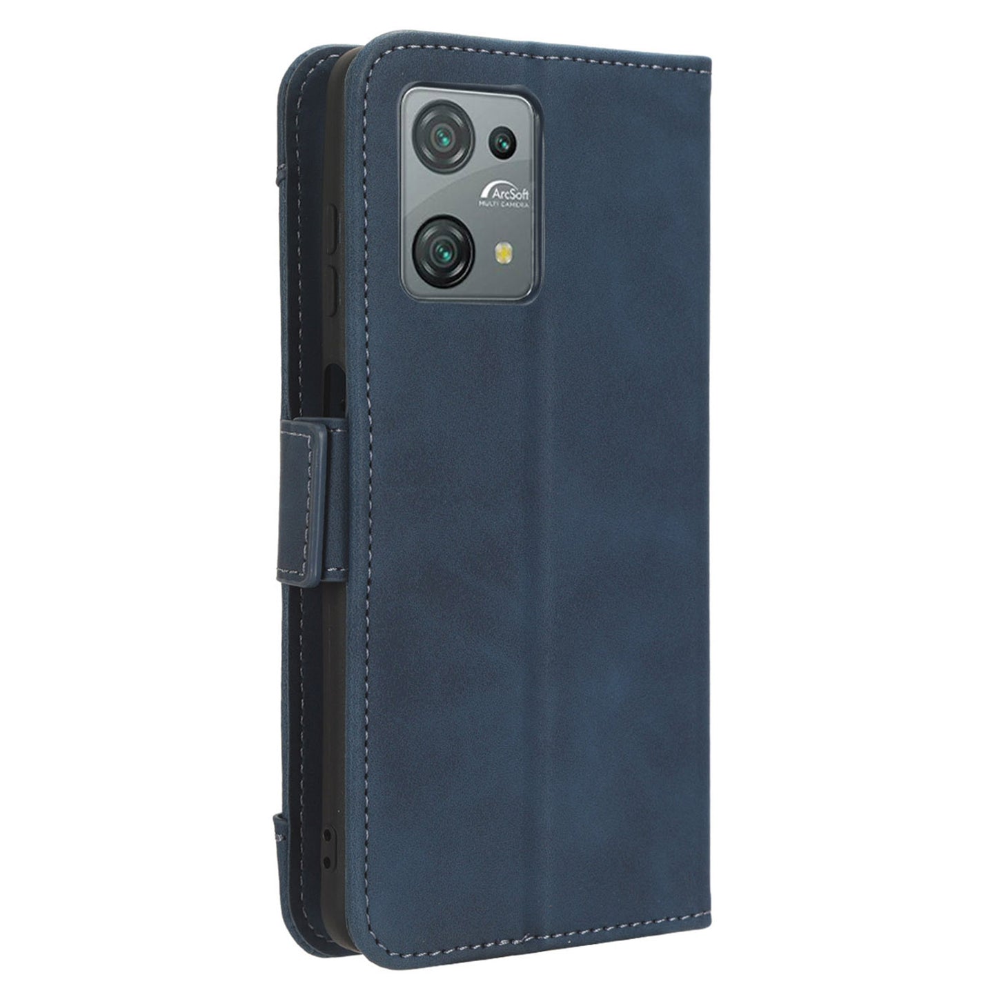 Uniqkart for Blackview Oscal C30 / Oscal C30 Pro Multiple Card Slots PU Leather Case Wallet Phone Stand Cover - Blue