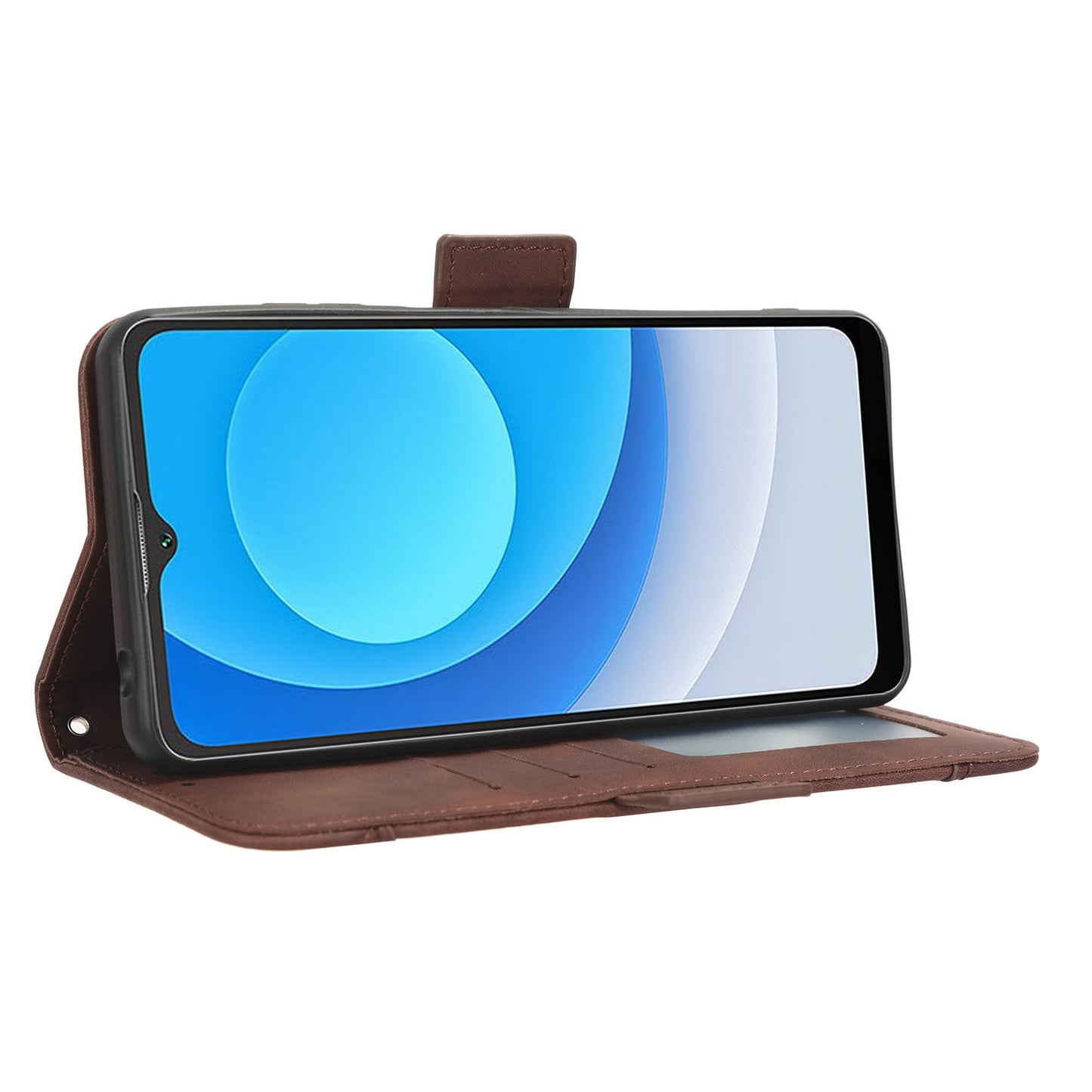 Uniqkart for Blackview Oscal C30 / Oscal C30 Pro Multiple Card Slots PU Leather Case Wallet Phone Stand Cover - Brown