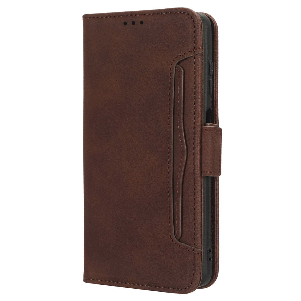 Uniqkart for Blackview Oscal C30 / Oscal C30 Pro Multiple Card Slots PU Leather Case Wallet Phone Stand Cover - Brown