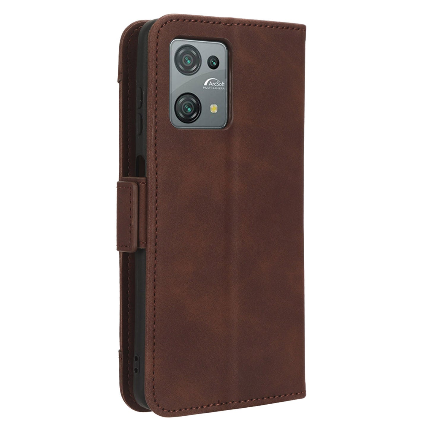 Uniqkart for Blackview Oscal C30 / Oscal C30 Pro Multiple Card Slots PU Leather Case Wallet Phone Stand Cover - Brown