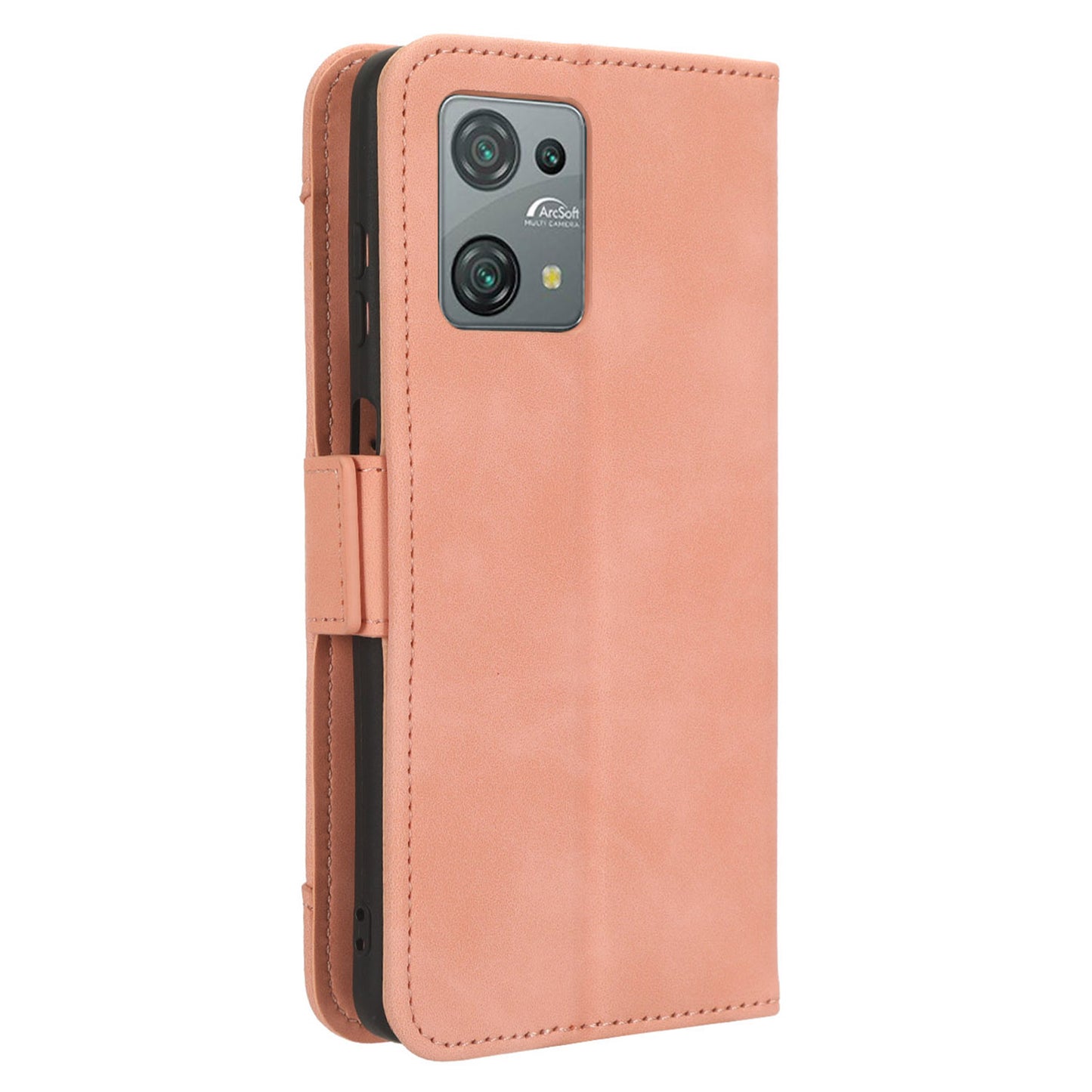 Uniqkart for Blackview Oscal C30 / Oscal C30 Pro Multiple Card Slots PU Leather Case Wallet Phone Stand Cover - Pink