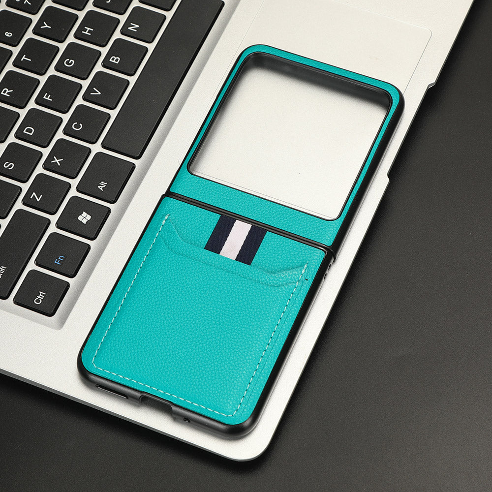 Uniqkart for Motorola Razr 40 Ultra 5G PU Leather+PC Card Slot Case Litchi Texture Phone Cover - Green