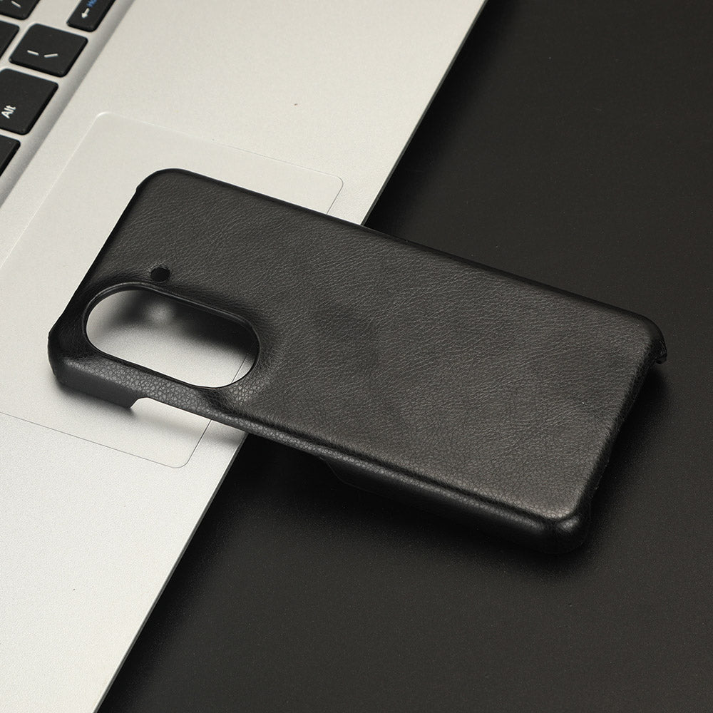 Uniqkart for Asus Zenfone 9 5G Litchi Texture Phone Case PU Leather + TPU Protective Cover - Black