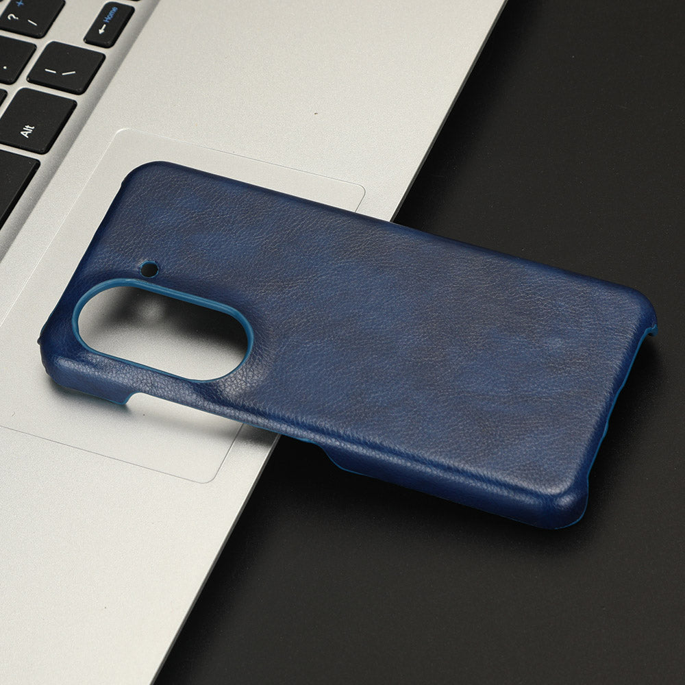 Uniqkart for Asus Zenfone 9 5G Litchi Texture Phone Case PU Leather + TPU Protective Cover - Blue