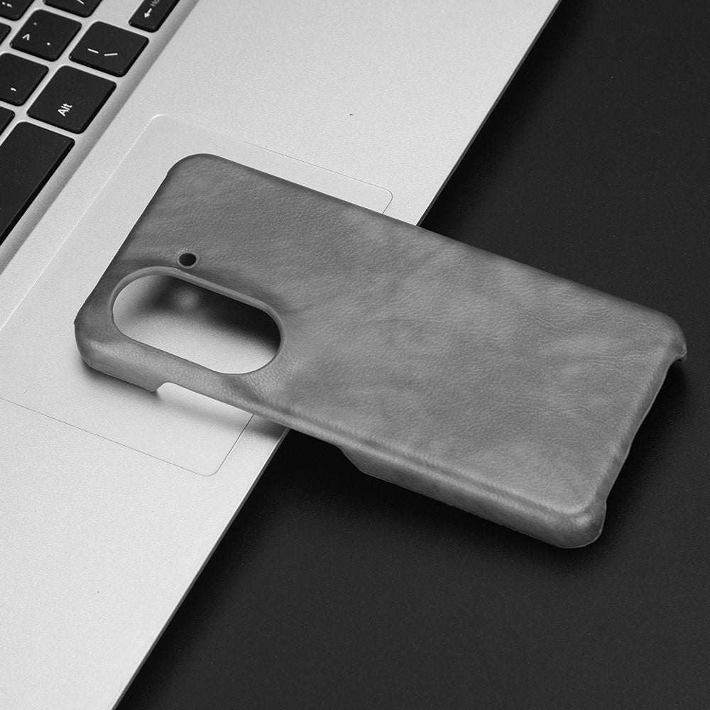 Uniqkart for Asus Zenfone 9 5G Litchi Texture Phone Case PU Leather + TPU Protective Cover - Grey