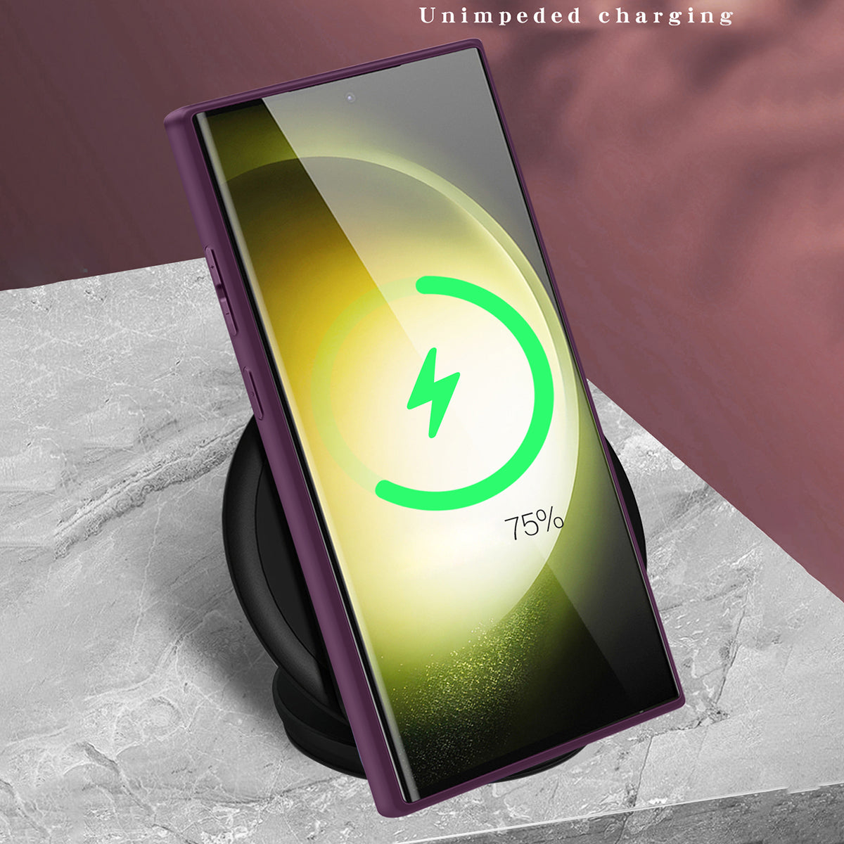 Uniqkart for Samsung Galaxy S23 Ultra Kickstand Phone Case PU Leather Coated PC+TPU Cover Compatible with MagSafe - Brown