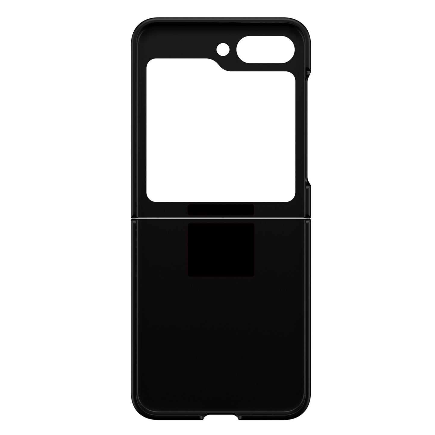 Uniqkart for Samsung Galaxy Z Flip5 5G Hard PC Phone Case Anti-scratch Cover with D-Shape Ring Holder - Black