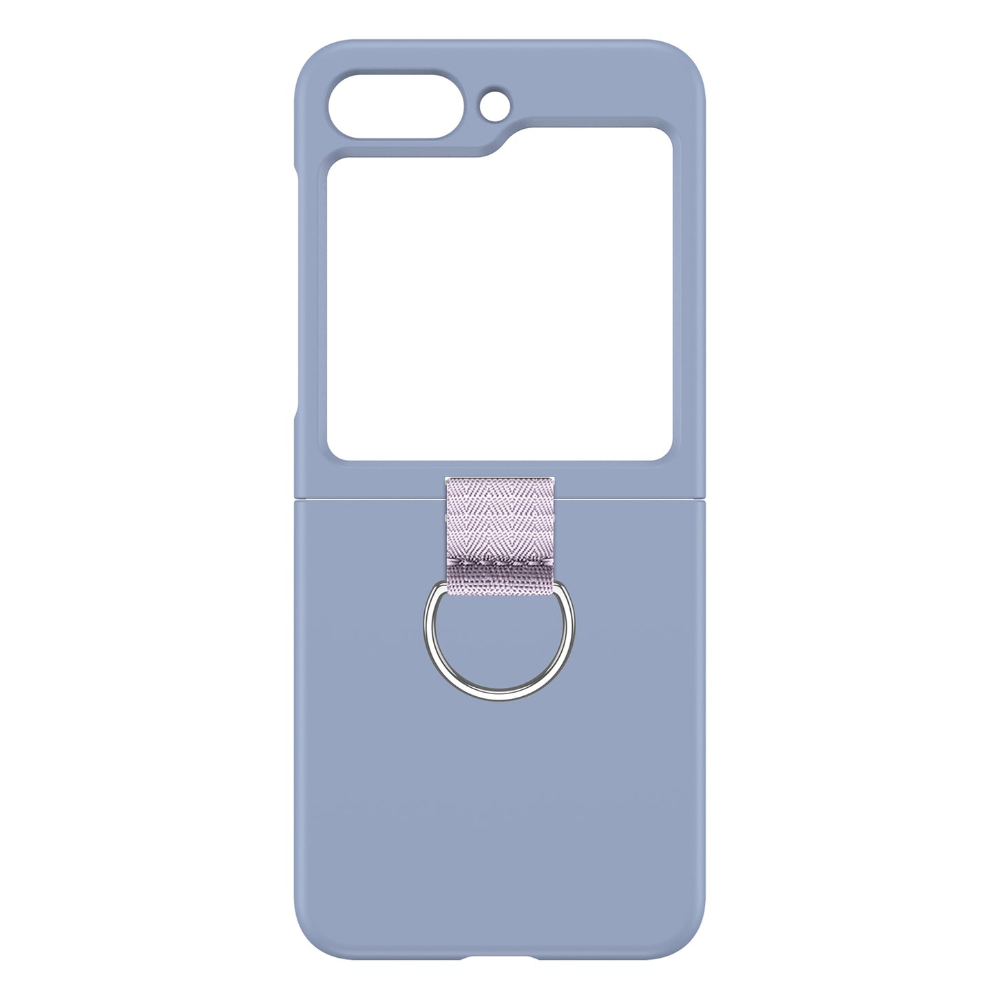 Uniqkart for Samsung Galaxy Z Flip5 5G Hard PC Phone Case Anti-scratch Cover with D-Shape Ring Holder - Lavender Blue
