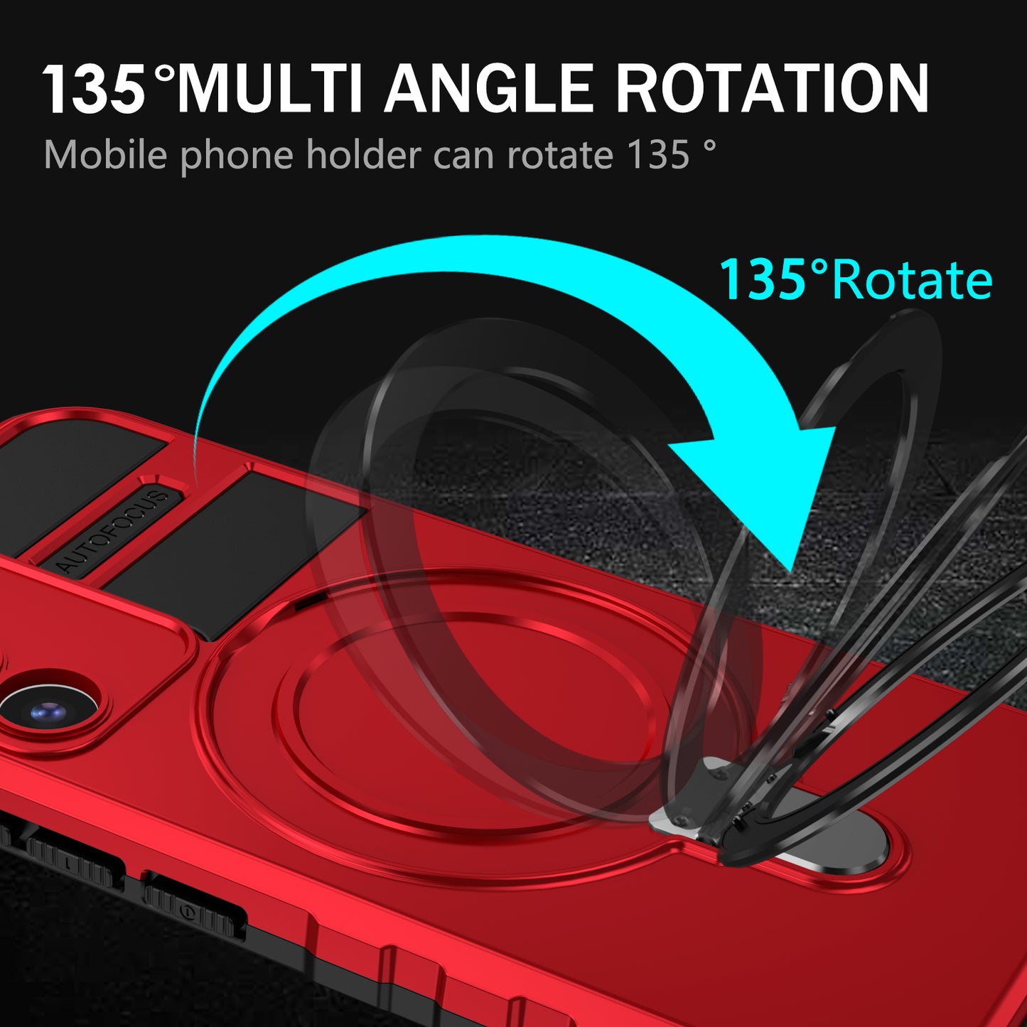 Uniqkart for Samsung Galaxy S22+ 5G Magnetic Phone Case Kickstand PC+TPU Anti-Scratch Cover - Red