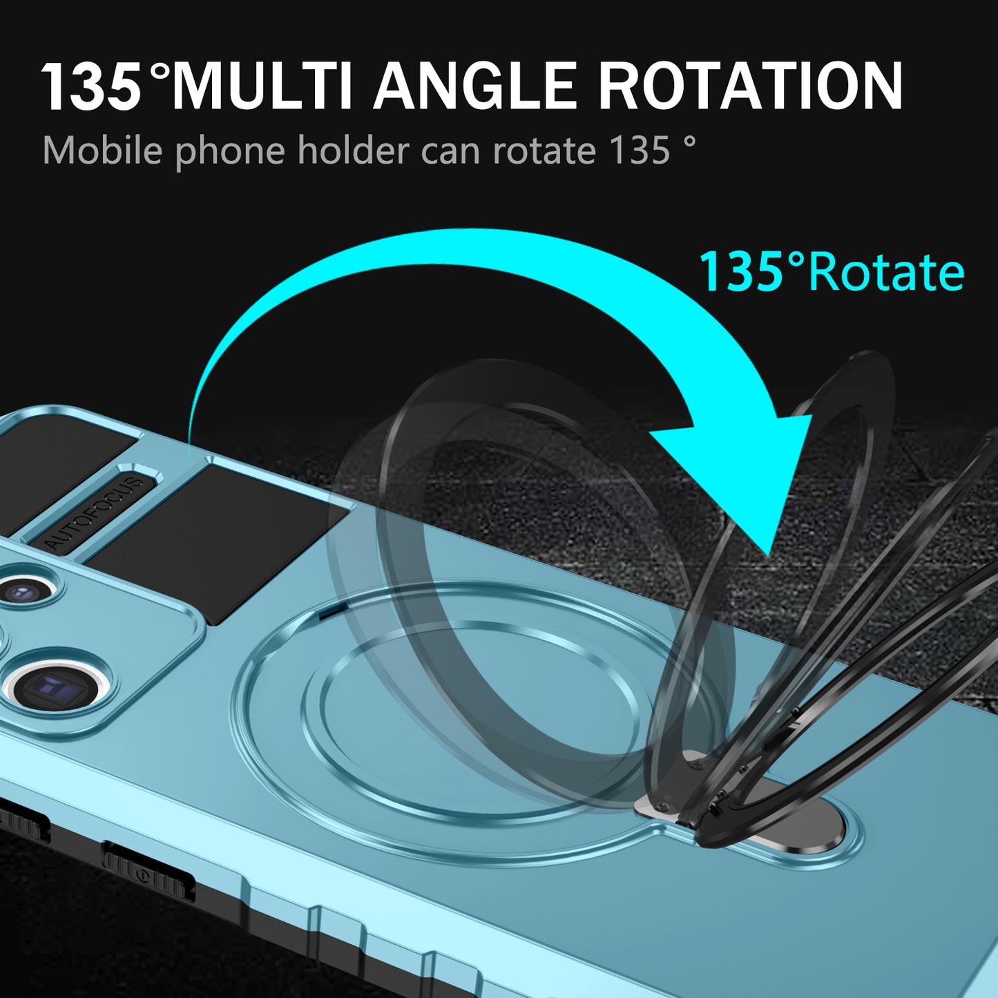 Uniqkart for Samsung Galaxy S21 Ultra 5G Magnetic Kickstand Case PC+TPU Scratch Resistant Phone Cover - Baby Blue
