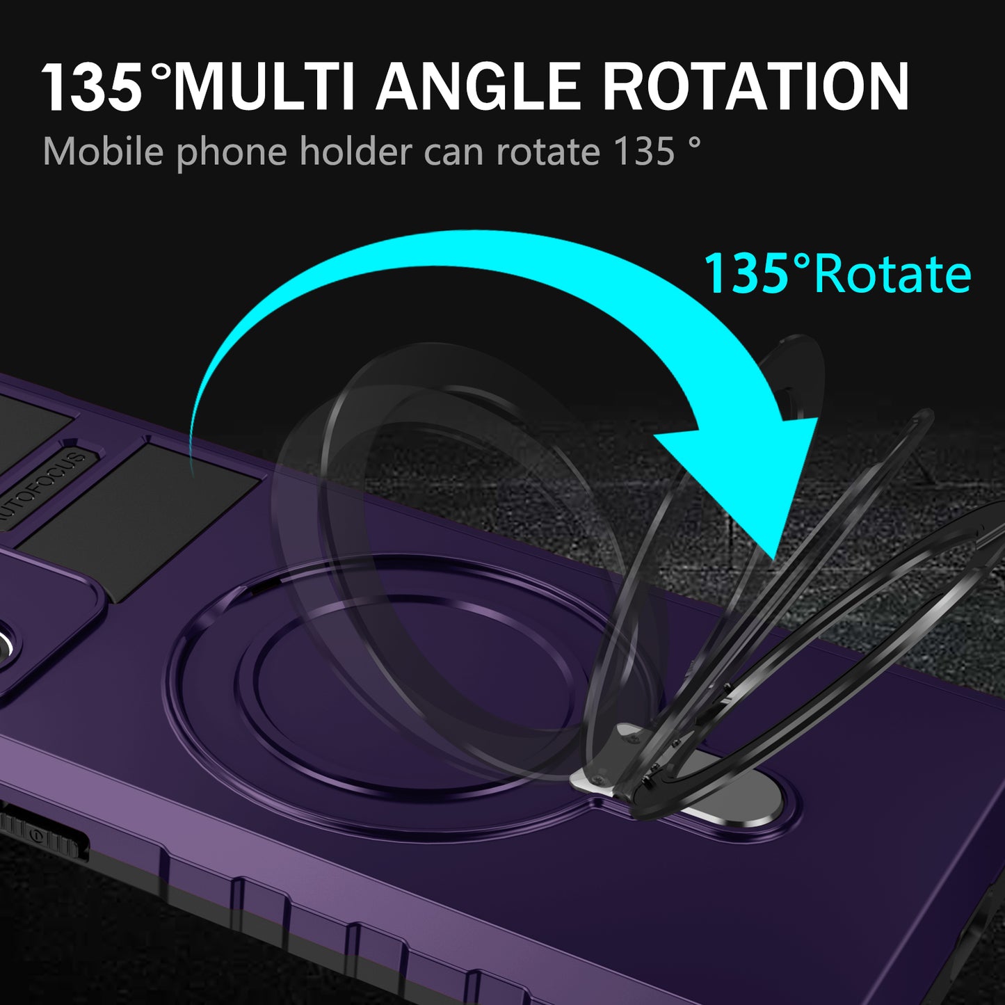 Magnetic Phone Case for Samsung Galaxy Note20 Ultra / Note20 Ultra 5G , Shockproof PC+TPU Kickstand Cover - Purple