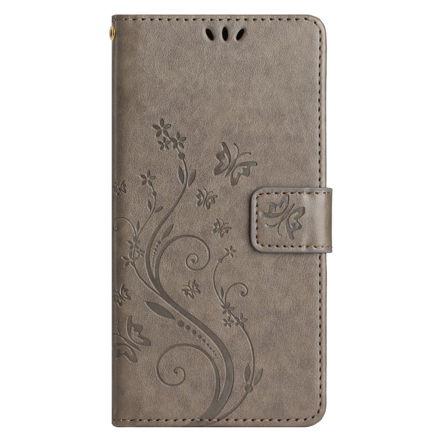 Uniqkart for Samsung Galaxy M54 5G / F54 5G Phone Case Imprinted Butterflies PU Leather Wallet Cover Stand with Strap - Grey