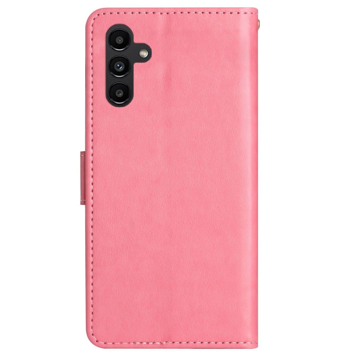 Uniqkart for Samsung Galaxy M54 5G / F54 5G Phone Case Imprinted Butterflies PU Leather Wallet Cover Stand with Strap - Pink
