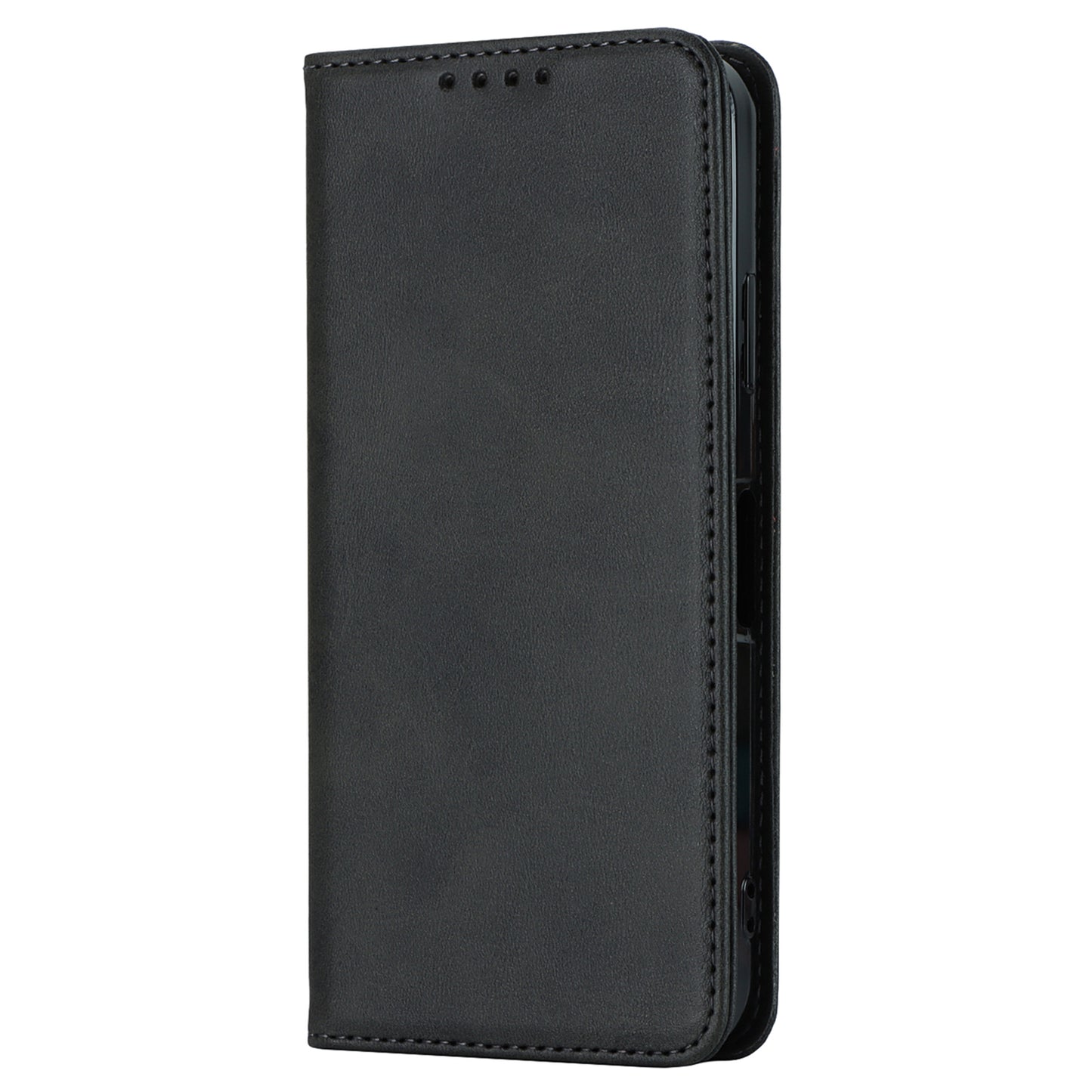 Calf Texture PU Leather Case for Sharp Aquos Wish3 Shockproof Stand Wallet Phone Cover - Black