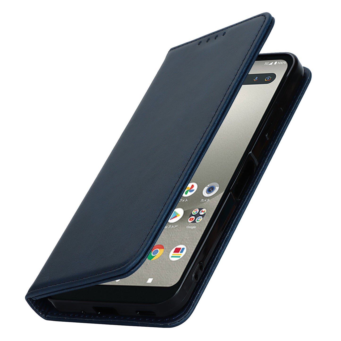 Calf Texture PU Leather Case for Sharp Aquos Wish3 Shockproof Stand Wallet Phone Cover - Blue