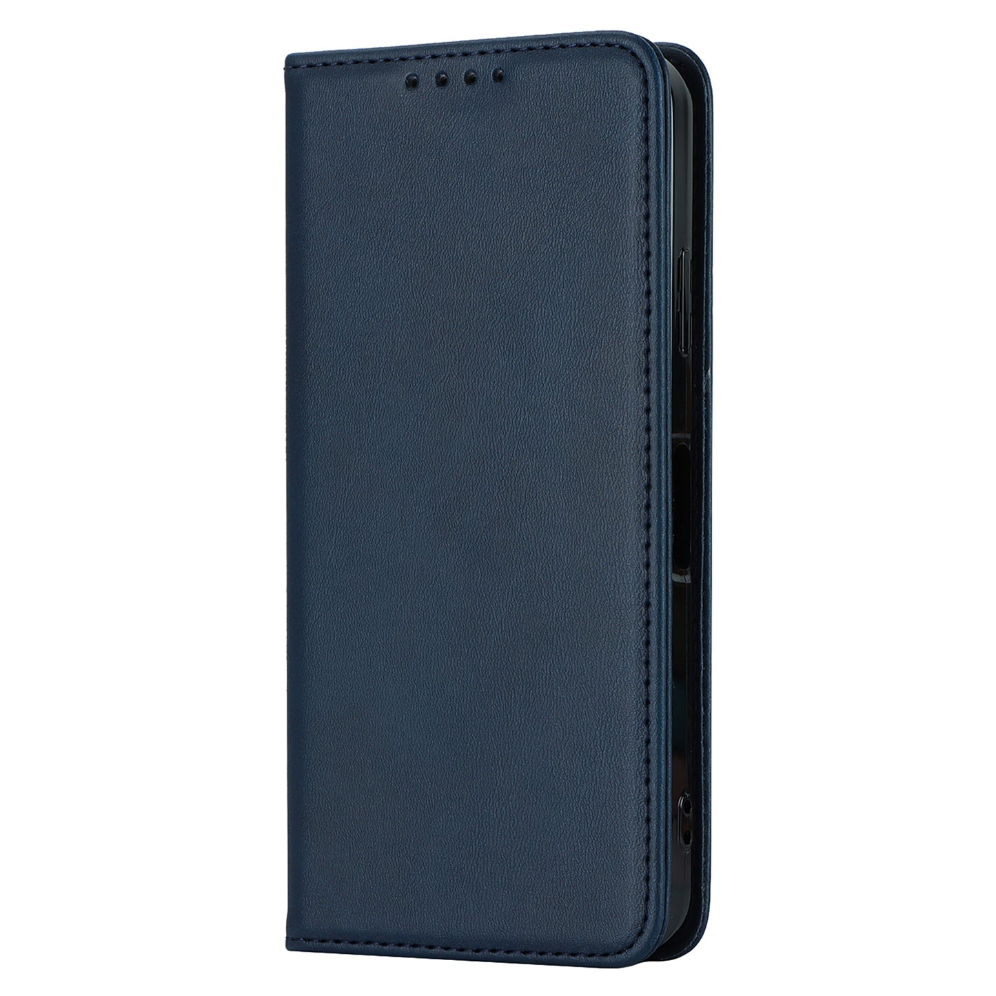 Calf Texture PU Leather Case for Sharp Aquos Wish3 Shockproof Stand Wallet Phone Cover - Blue