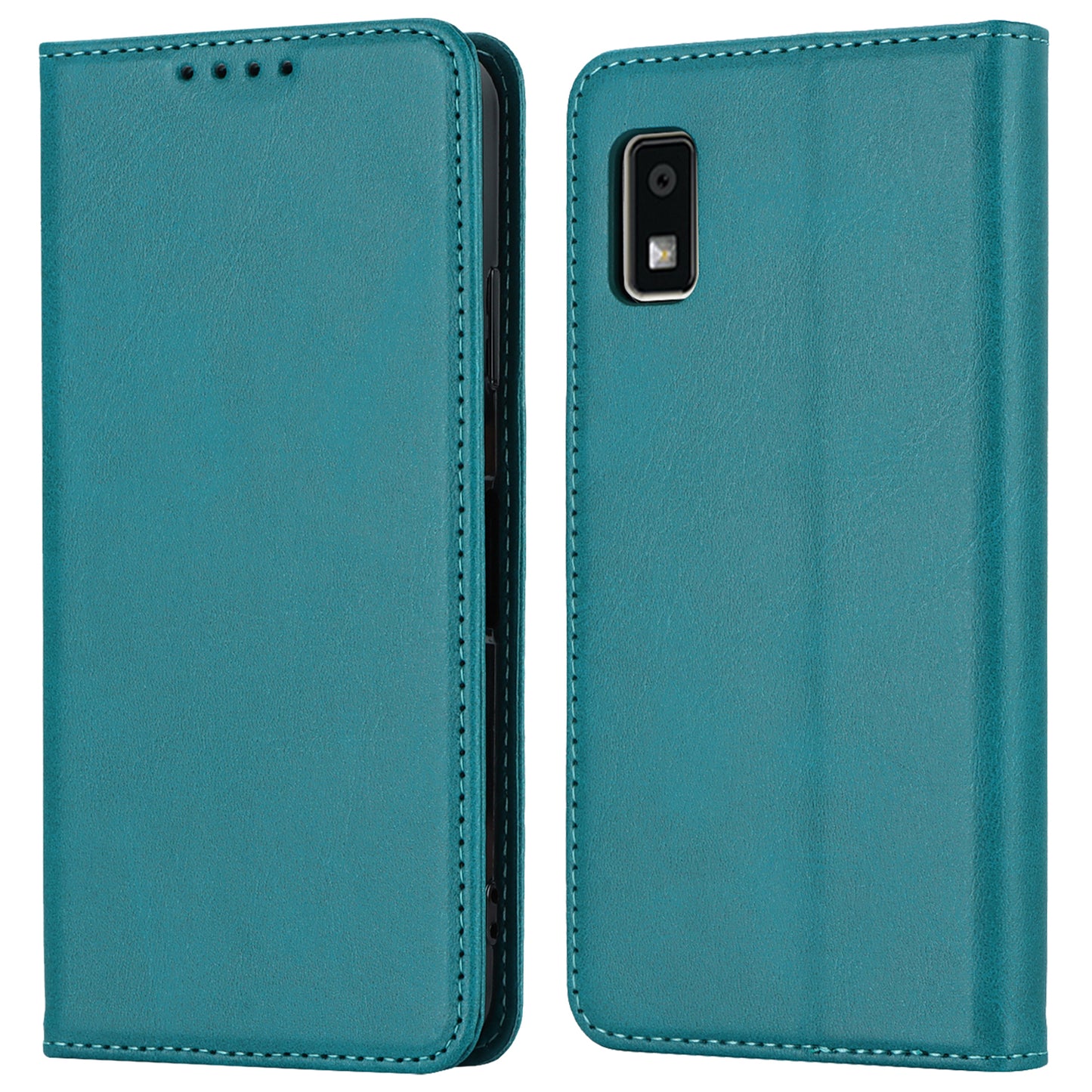Calf Texture PU Leather Case for Sharp Aquos Wish3 Shockproof Stand Wallet Phone Cover - Sky Blue