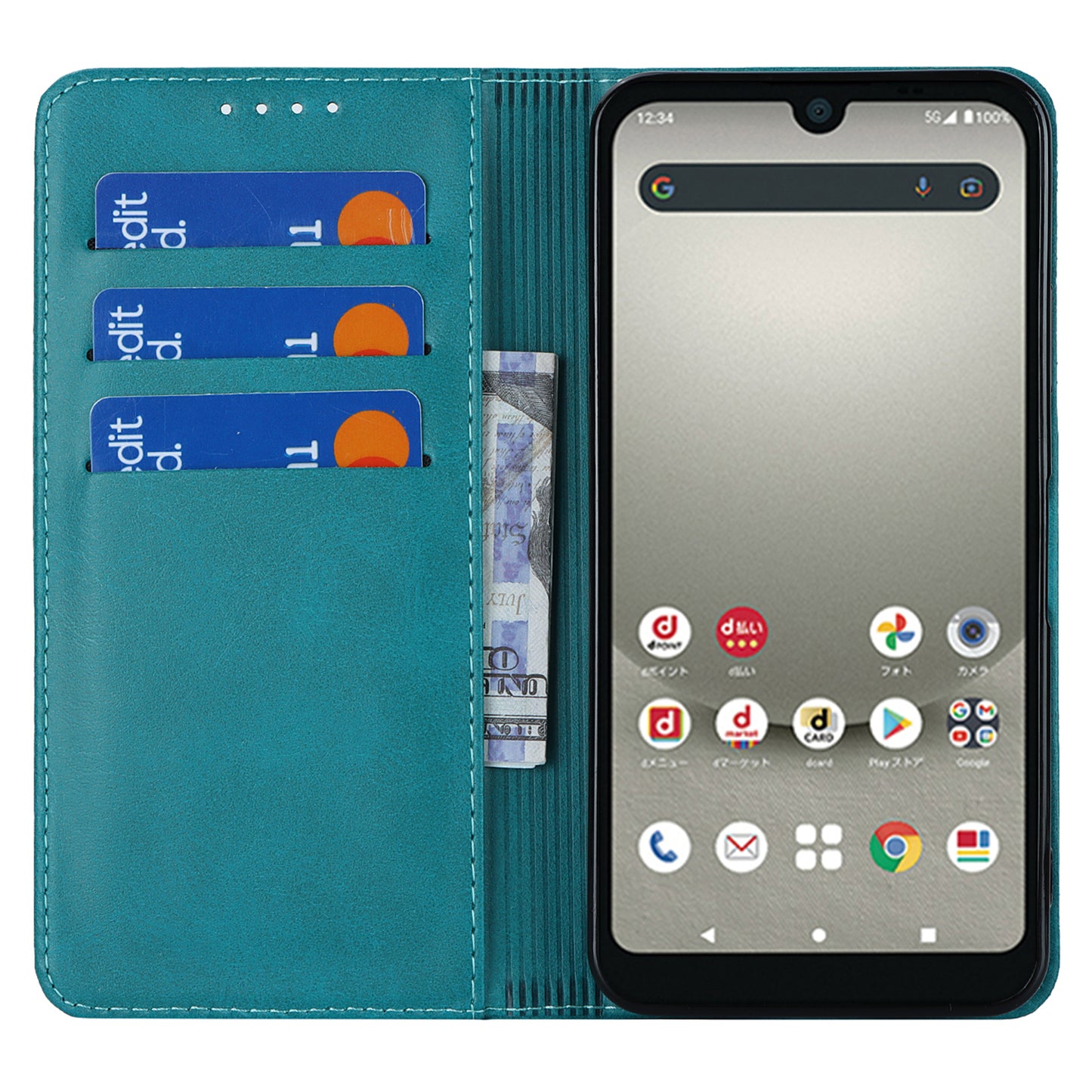 Calf Texture PU Leather Case for Sharp Aquos Wish3 Shockproof Stand Wallet Phone Cover - Sky Blue