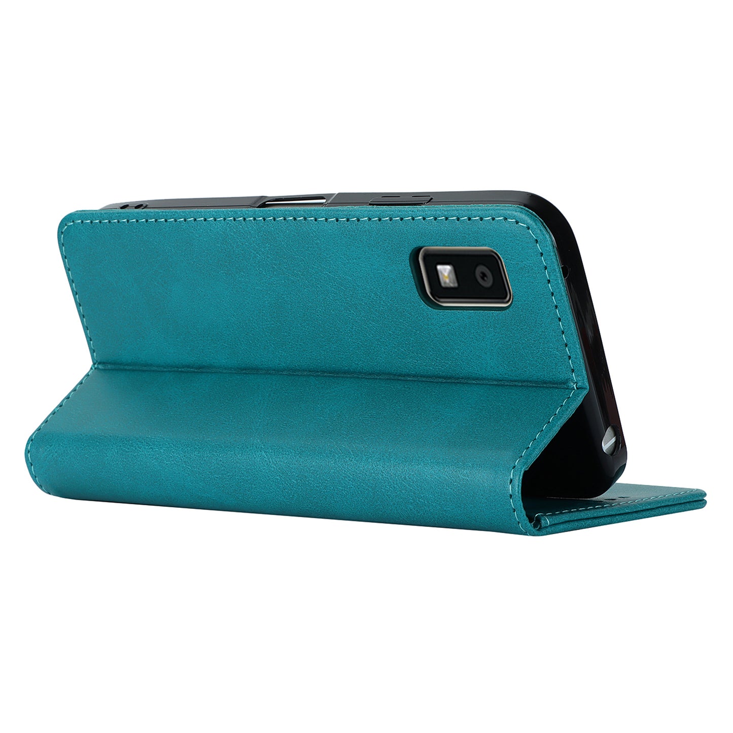 Calf Texture PU Leather Case for Sharp Aquos Wish3 Shockproof Stand Wallet Phone Cover - Sky Blue