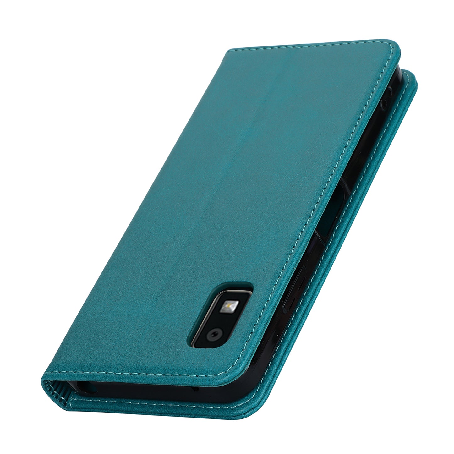 Calf Texture PU Leather Case for Sharp Aquos Wish3 Shockproof Stand Wallet Phone Cover - Sky Blue