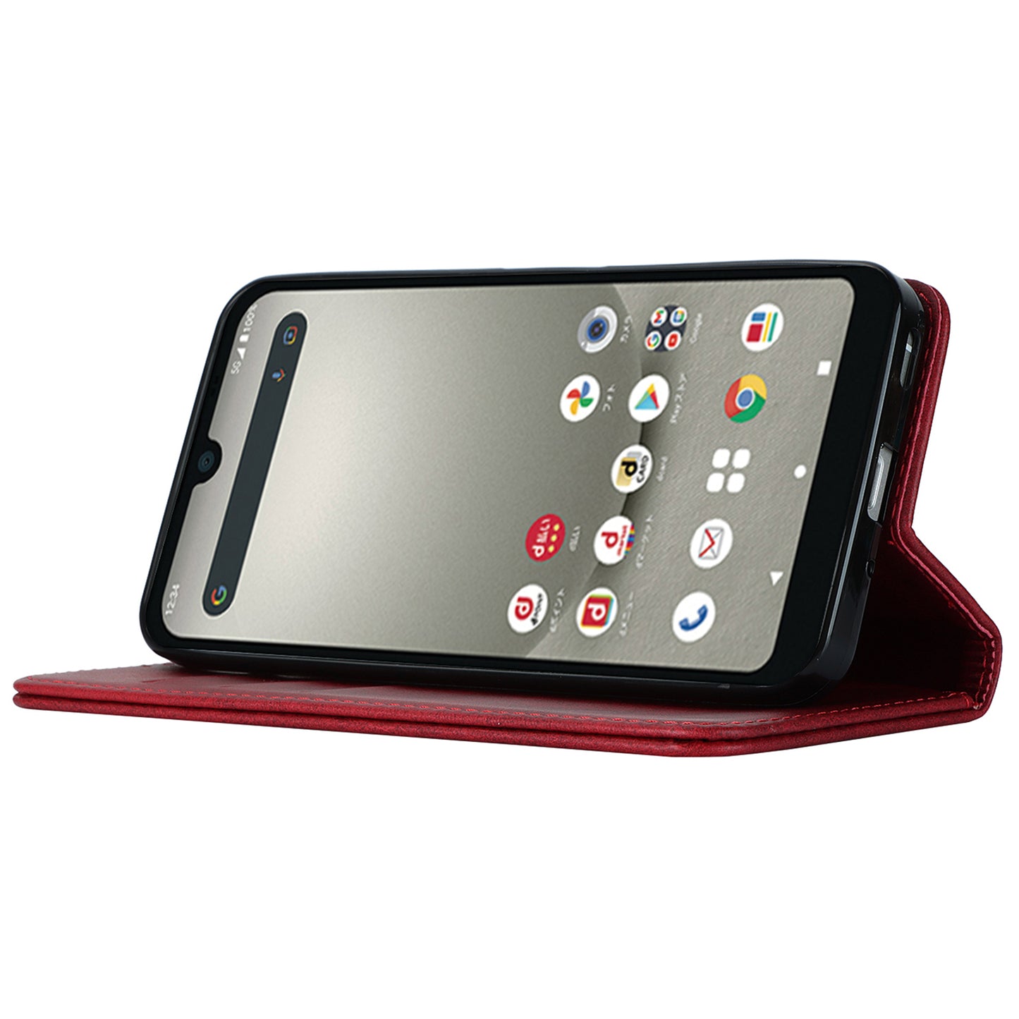 Calf Texture PU Leather Case for Sharp Aquos Wish3 Shockproof Stand Wallet Phone Cover - Red