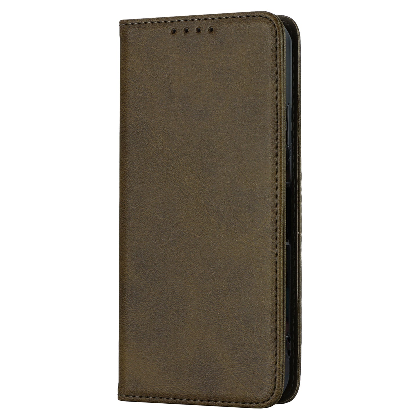 Calf Texture PU Leather Case for Sharp Aquos Wish3 Shockproof Stand Wallet Phone Cover - Dark Green