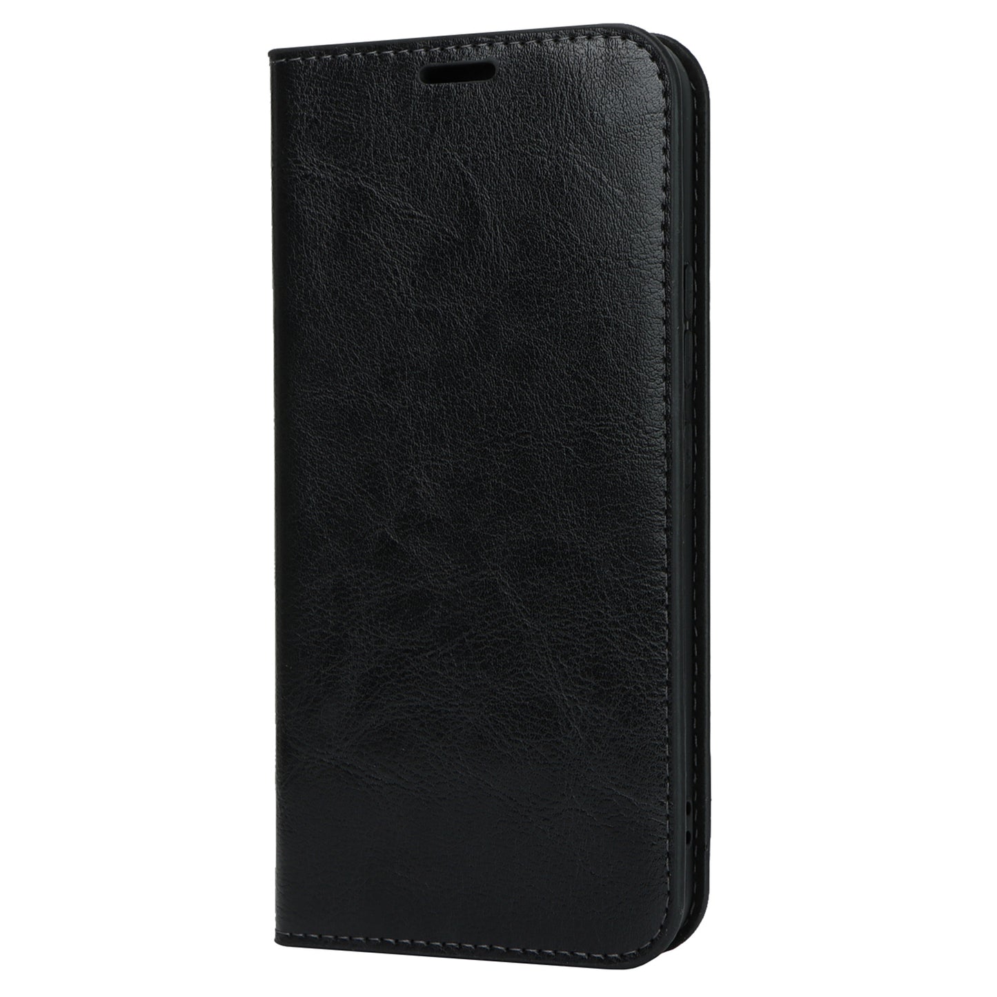 Stand Wallet for Samsung Galaxy A54 5G Crazy Horse Texture Genuine Cow Leather Cover Phone Case - Black