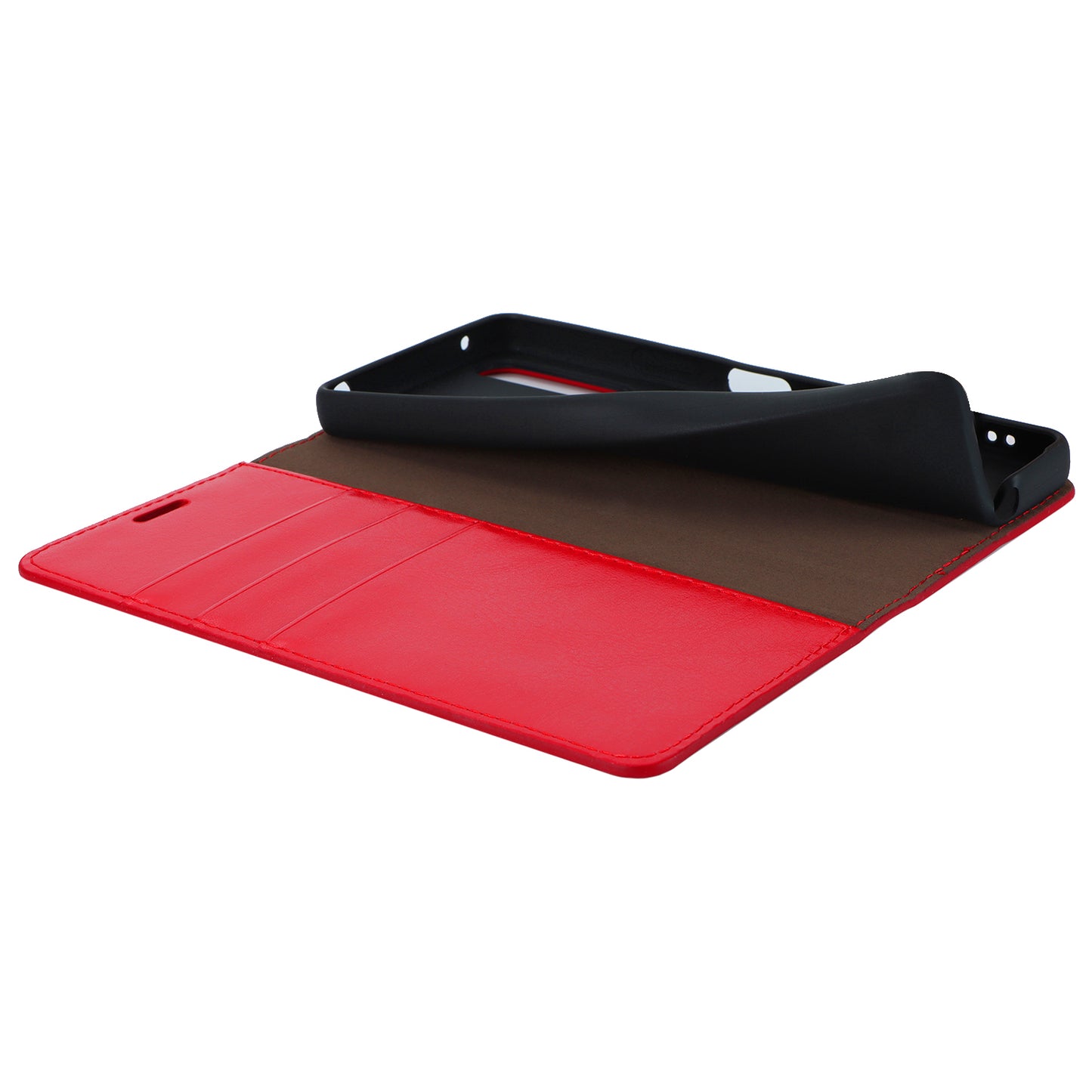 Stand Wallet for Sony Xperia 10 V Crazy Horse Texture Phone Case Genuine Cow Leather Cover - Red