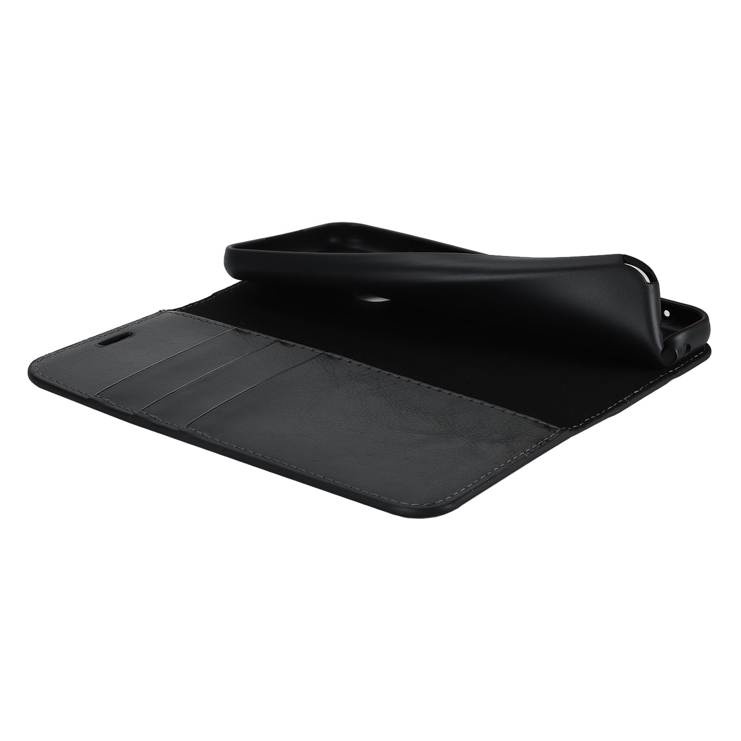 Uniqkart for Kyocera Digno SX3 KYG02 Phone Case Crazy Horse Texture Genuine Cow Leather Stand Wallet Anti-drop Cover - Black