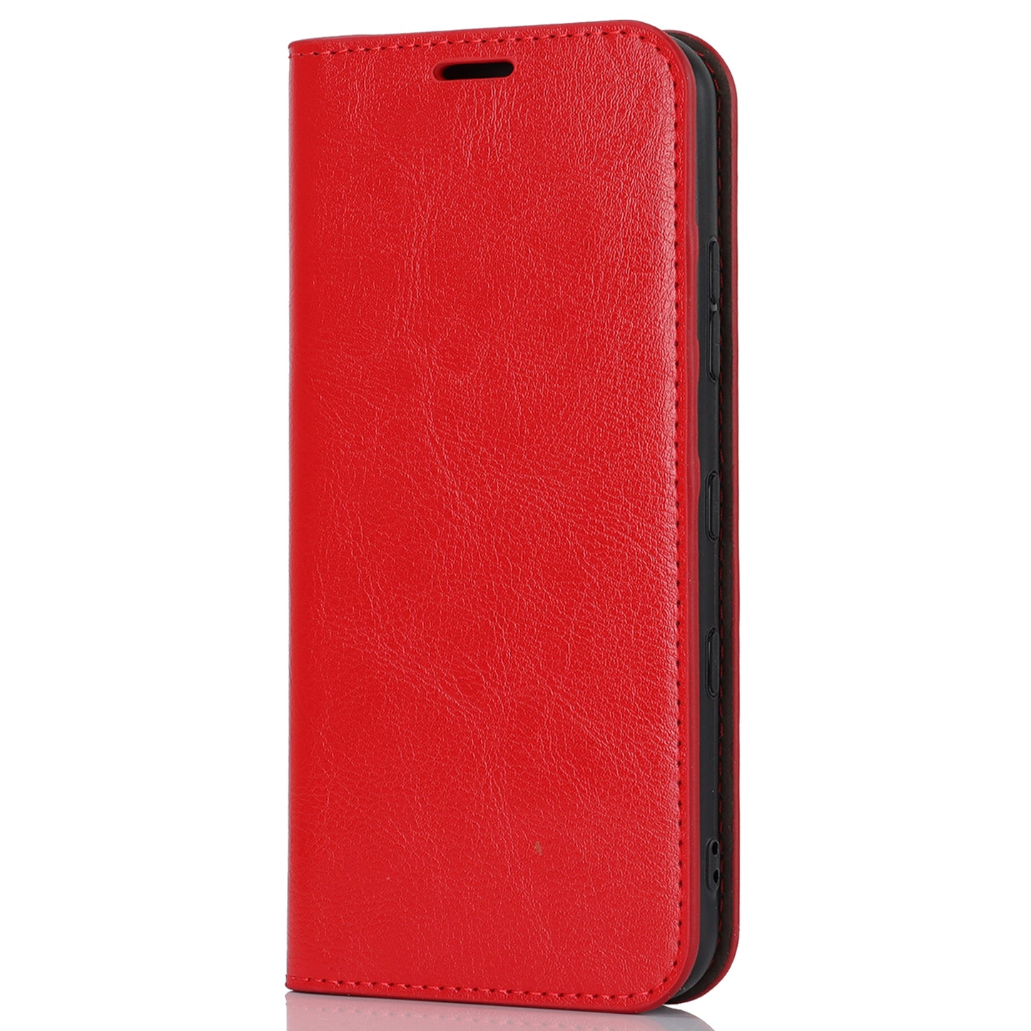 Uniqkart for Kyocera Digno SX3 KYG02 Phone Case Crazy Horse Texture Genuine Cow Leather Stand Wallet Anti-drop Cover - Red