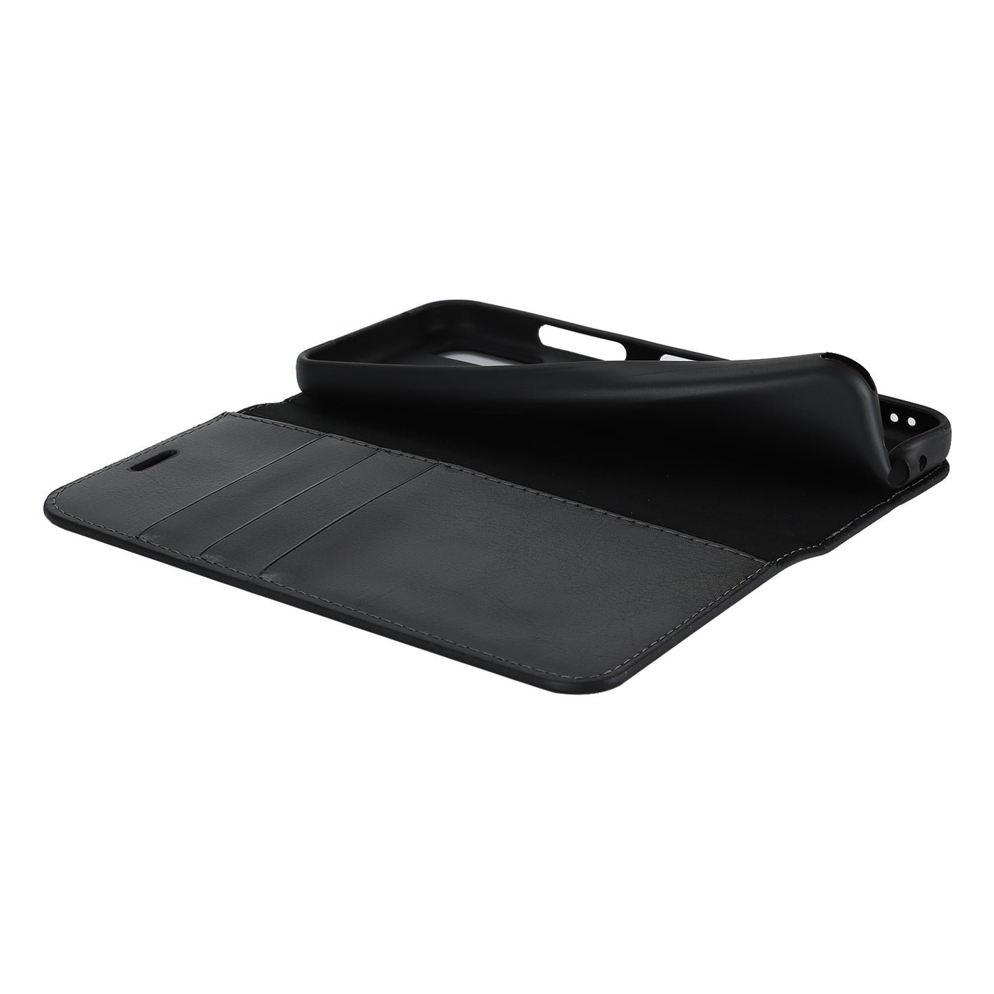 Uniqkart for Kyocera Android One S10 / One S9 Fall Proof Phone Case Crazy Horse Texture Genuine Cow Leather Stand Wallet Cover - Black