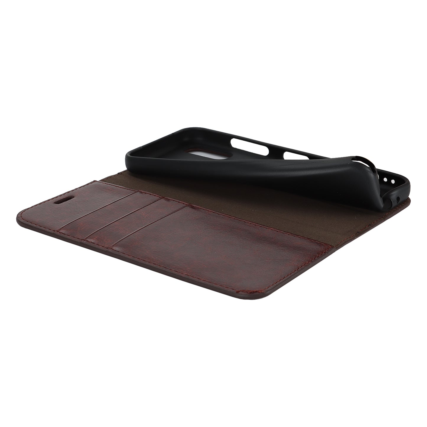 Uniqkart for Kyocera Android One S10 / One S9 Fall Proof Phone Case Crazy Horse Texture Genuine Cow Leather Stand Wallet Cover - Dark Brown