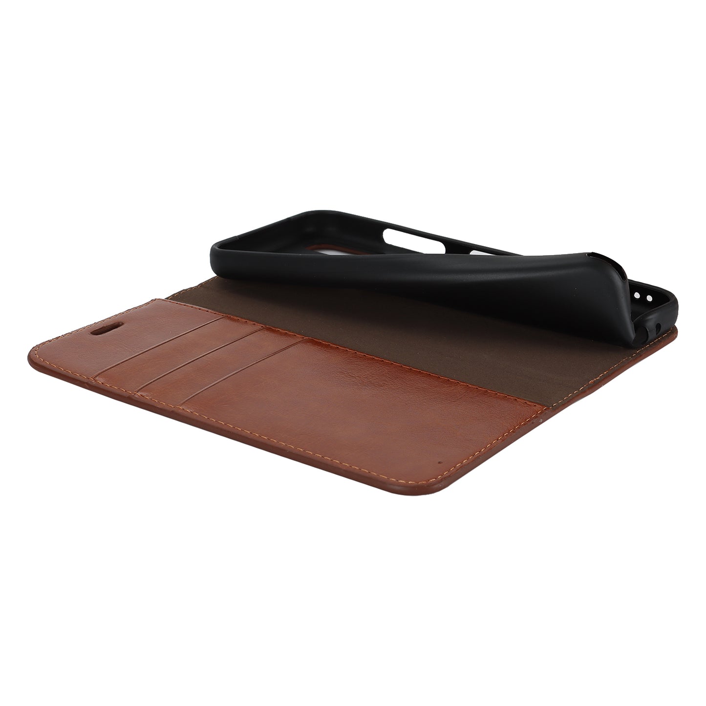 Uniqkart for Kyocera Android One S10 / One S9 Fall Proof Phone Case Crazy Horse Texture Genuine Cow Leather Stand Wallet Cover - Light Brown