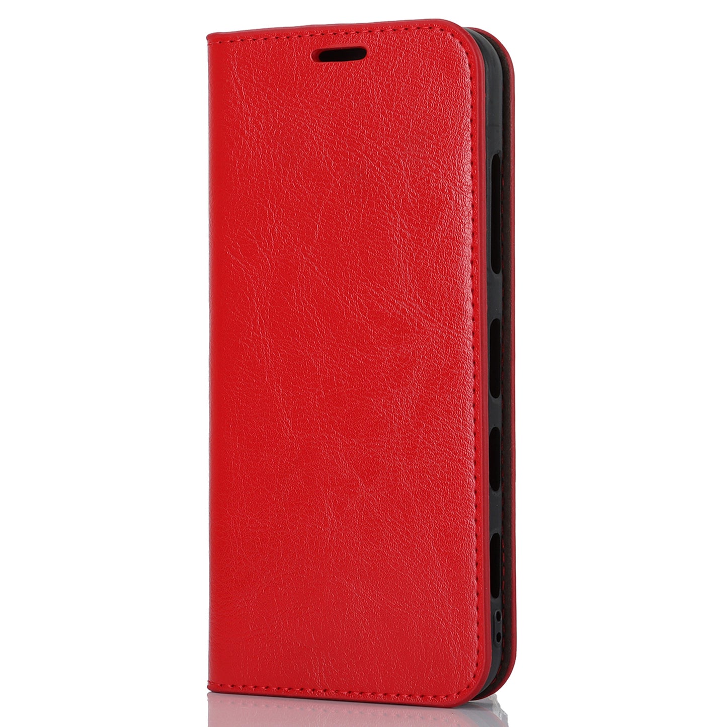 Uniqkart for Kyocera Android One S10 / One S9 Fall Proof Phone Case Crazy Horse Texture Genuine Cow Leather Stand Wallet Cover - Red