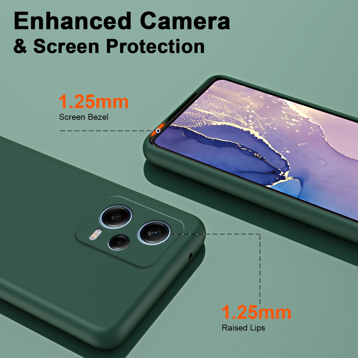 Uniqkart for Xiaomi Redmi Note 12 Pro 5G Fiber Lining Phone Case 2.2mm Rubberized Soft TPU Back Cover - Green
